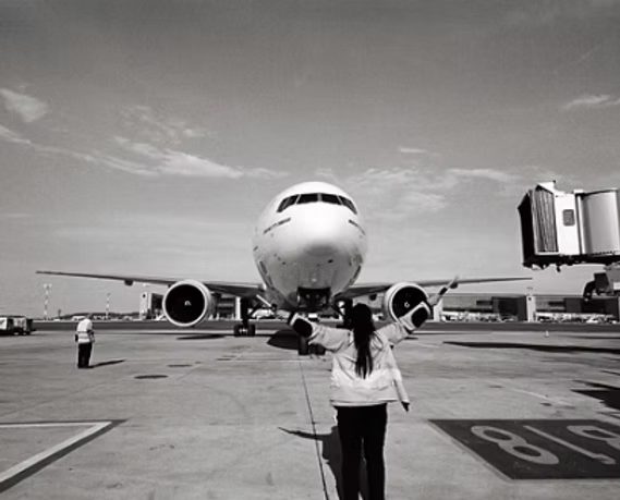 Aircraft on the runway on arrival
